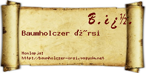 Baumholczer Örsi névjegykártya